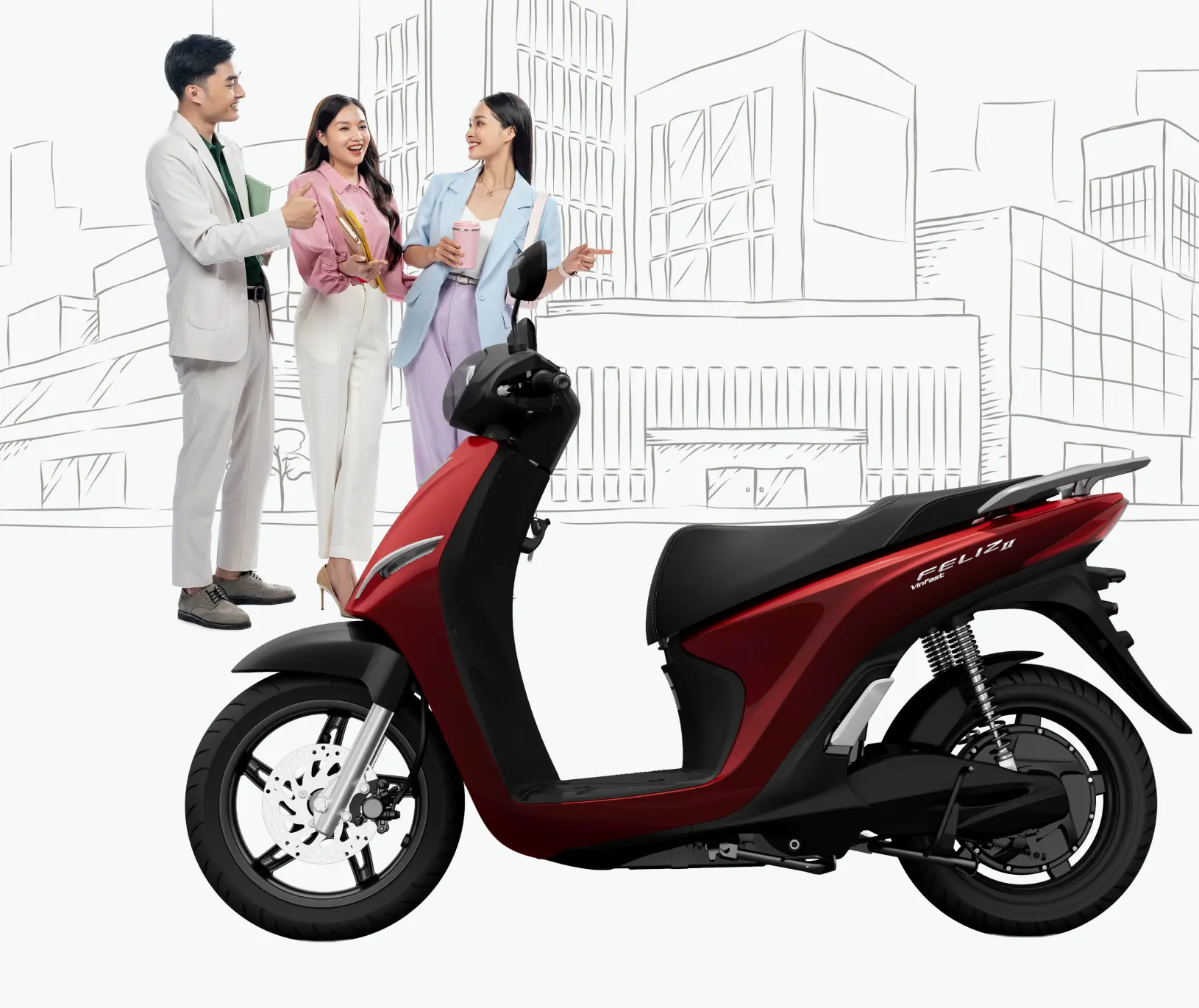 VinFast Feliz II dikendarai di jalan perkotaan